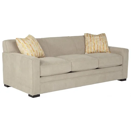 Casual Queen Memory Foam Sleeper Sofa with Track Arms